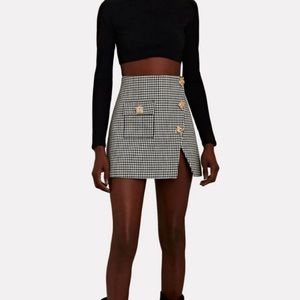 Self Portrait Houndstooth Mini Skirt